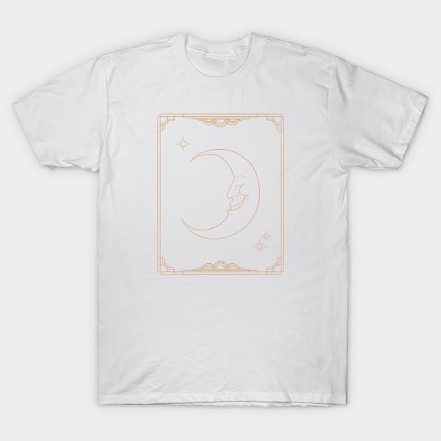 art deco moon T-Shirt by littlemoondance